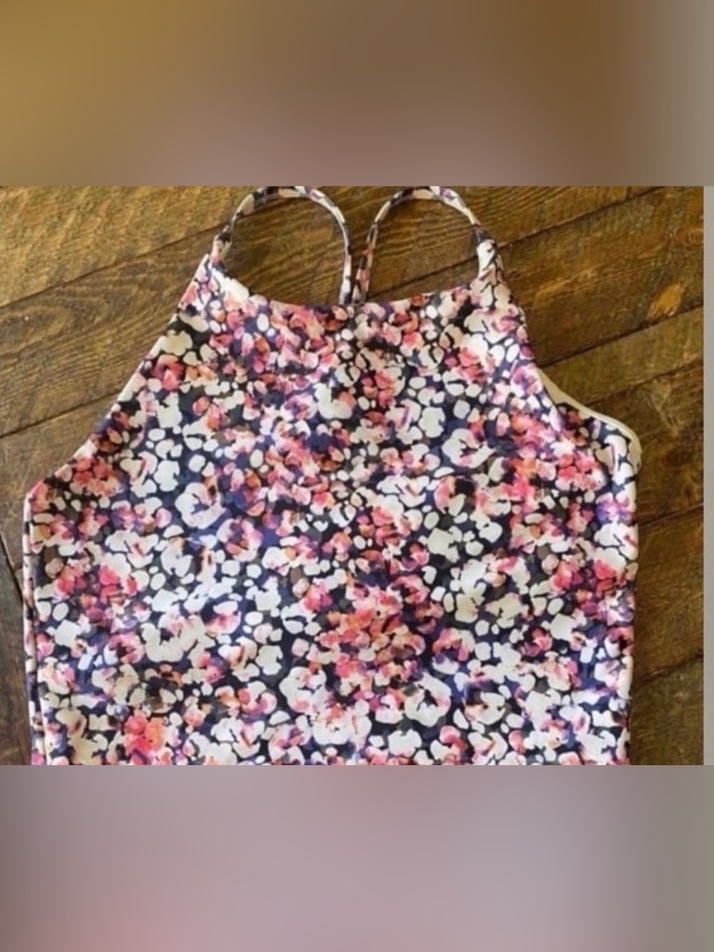 Brand New Old Navy Floral Halter Tank Top - Navy, Pink, White (Size L)